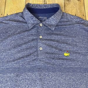 Masters Tech Polo Shirt Large Augusta National Golf Blue Heather